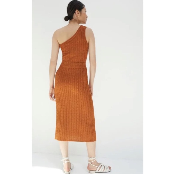 Anthropologie Current Air Ribbed Knit Skirt Set New Size XS ANTHRO Boho Midi NWT - Picture 2 of 6